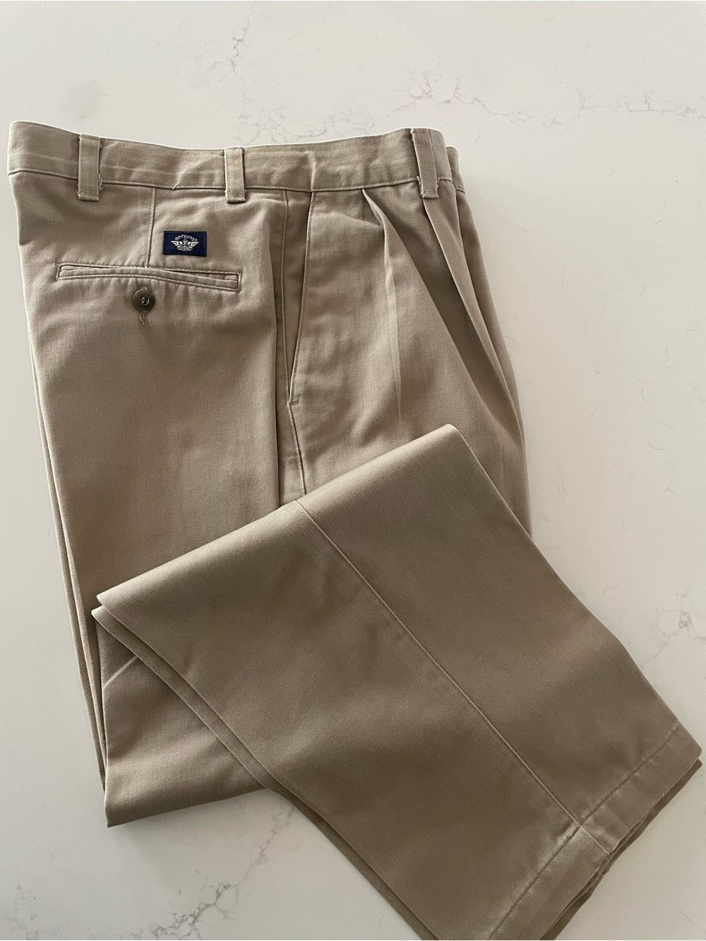 Men's Khaki Pleated Dress Pants - Classic Tailored Fit by Dockers